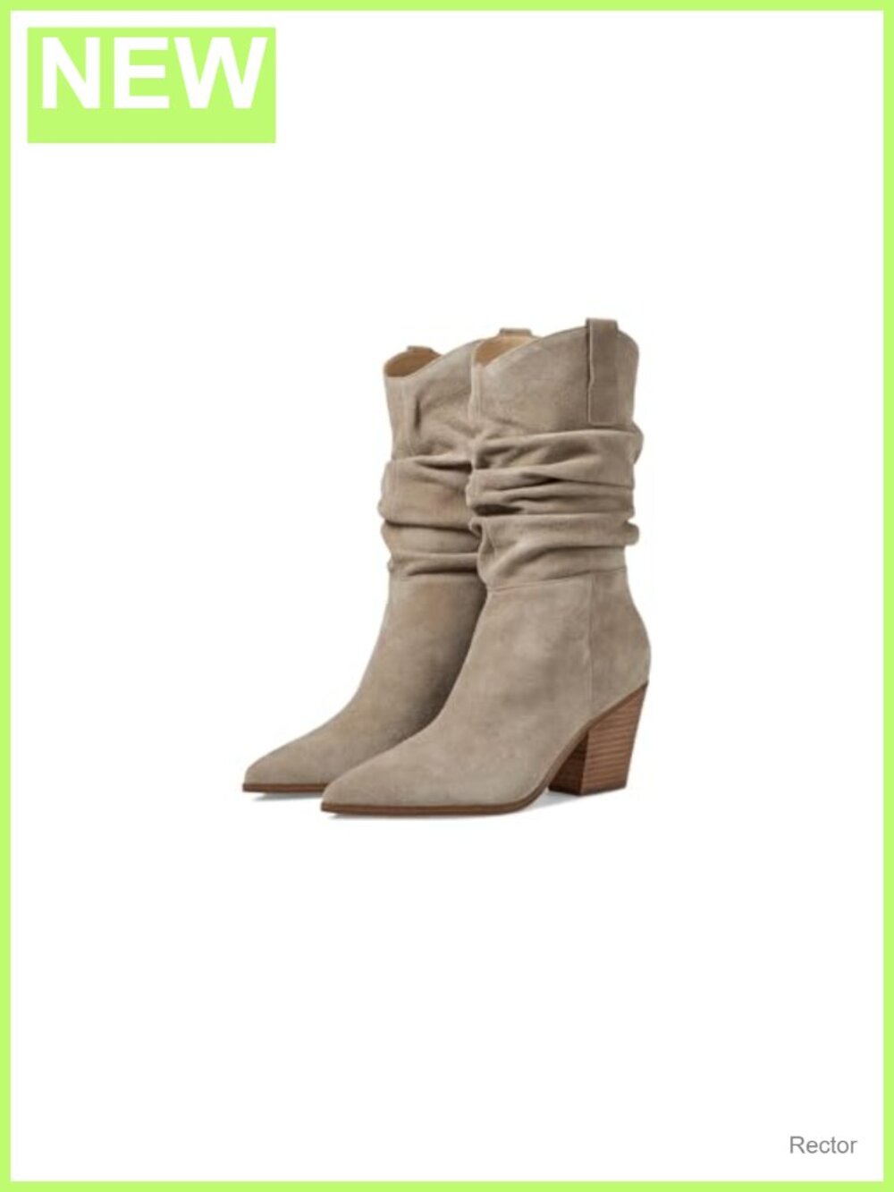 Women's Suede Slouchy Pointy Toe Block Heel Bootie